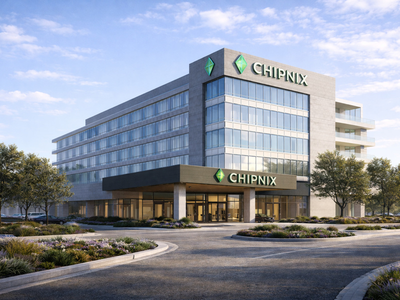 Architectural render of Chipnix Hotel & Casino Exterior Day
